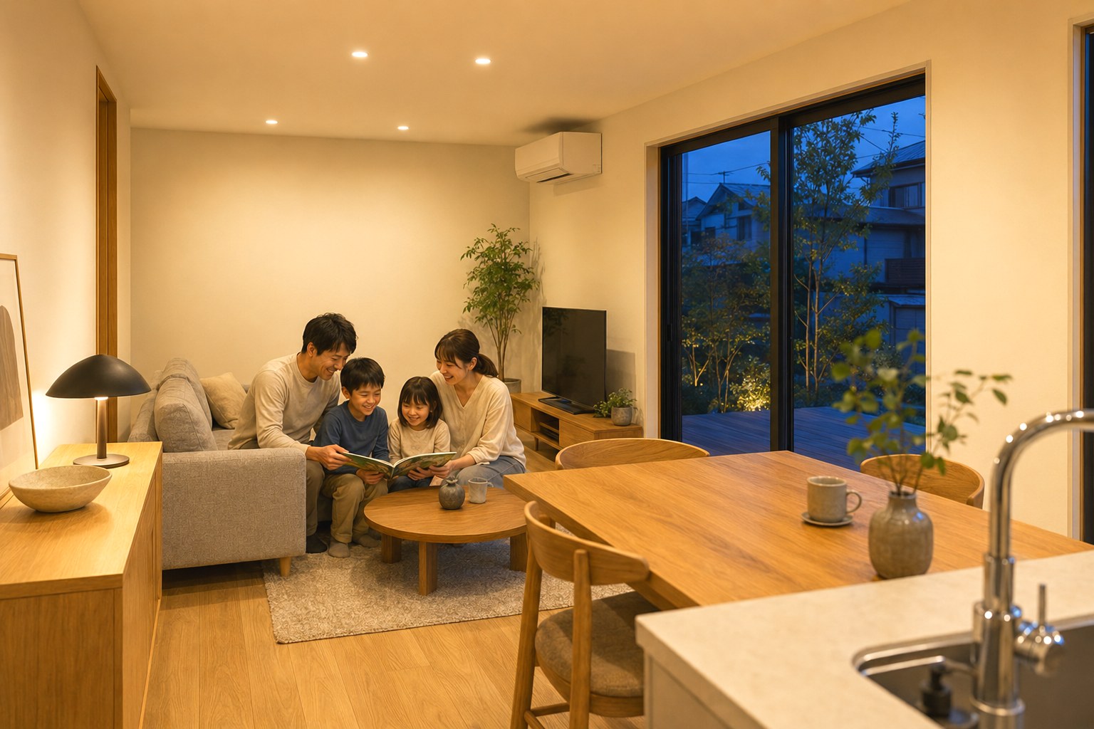 NEST リビング ── 家族が自然と集まる大きなLDK|秀光ビルド徳島店